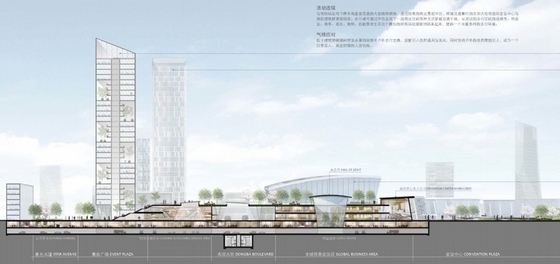 [北京]大型城市综合体规划及单体设计方案文本(知名公司)-剖面图