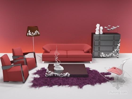 西雅图充满个性现代住资料下载-现代个性客厅沙发3D模型