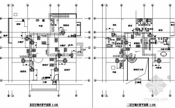 采暖图纸目录资料下载-某别墅空调采暖图纸