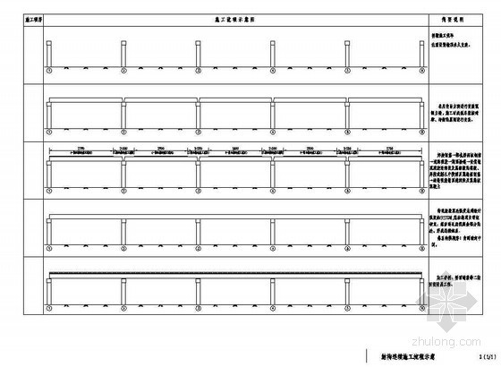 梁桥上部结构桥资料下载-预应力混凝土T形连续梁桥上部结构连续施工流程节点详图设计