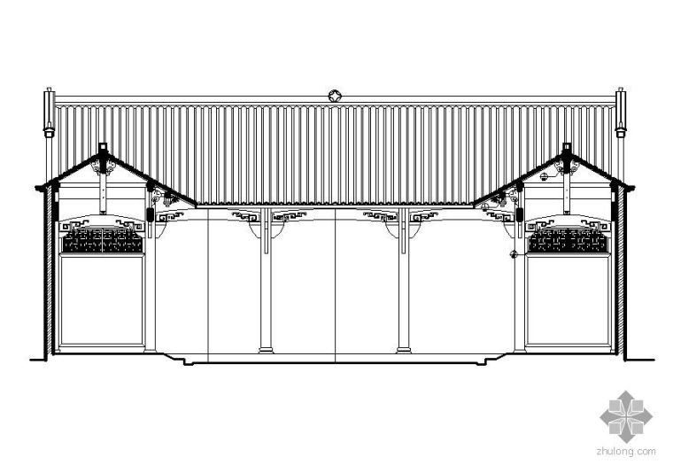 古建长廊剖面图资料下载-某宗祠剖面图