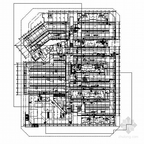 广西地下车库资料下载-广西柳州某小区地下车库弱电平面图