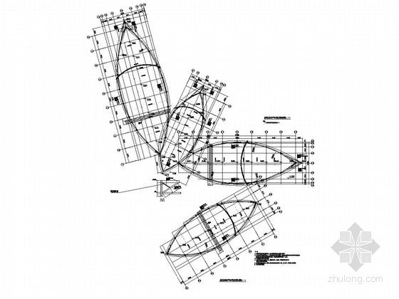 [湖南]地上二层框架结构博物馆结构施工图-屋顶层结构平面布置及梁配筋图（一） 