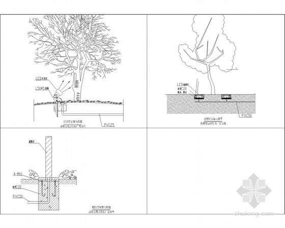 [湖南]2014道路景观电气设计施工图21张-庭院灯安装大样图 