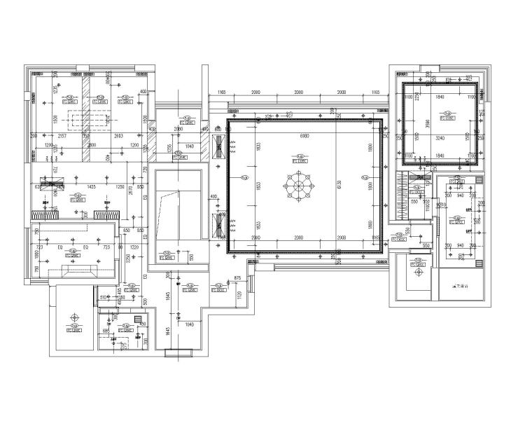 美国塞班岛高档五居室别墅全套CAD施工图（附效果图）-2首层天花图