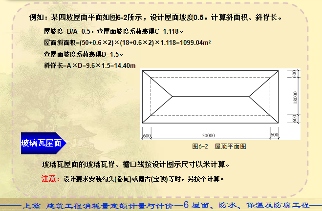 建筑工程计量与计价-屋面、防水、保温及防腐工程-玻璃屋面