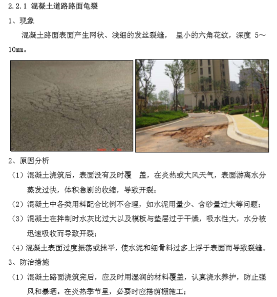 园林景观工程质量通病与防治指引（附图）-混凝土道路路面龟裂