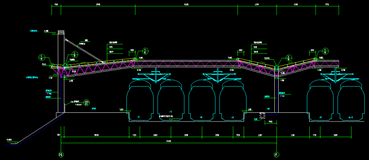 钢结构网柱屋顶施工图资料下载-温州至福州铁路站台钢结构CAD图