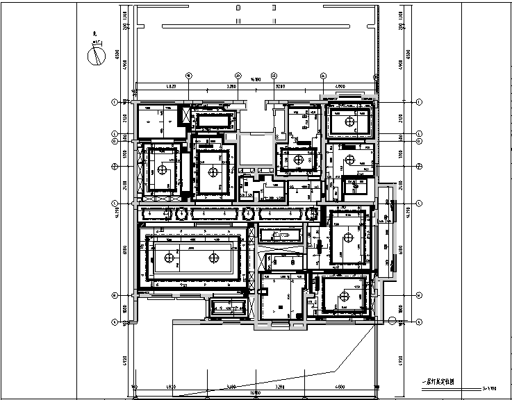 [山东]原香溪谷360平米下跃户型样板间设计施工图（附效果图）-灯具定位图