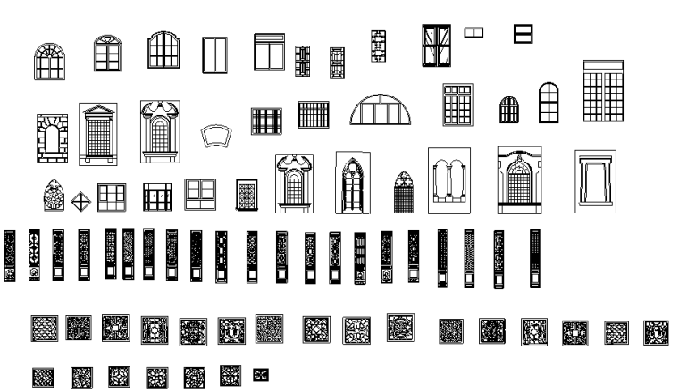 建筑cad图块资料下载-建筑室内装饰常用立面图块