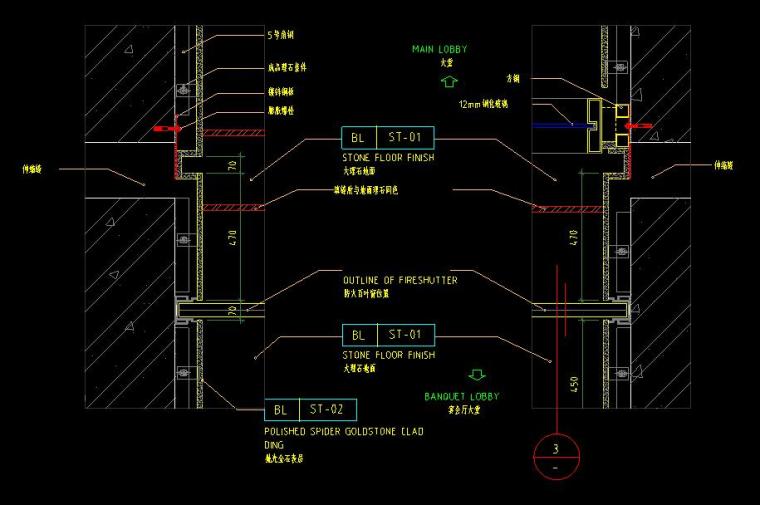 防火卷帘电路图资料下载-防火卷帘CAD变形缝