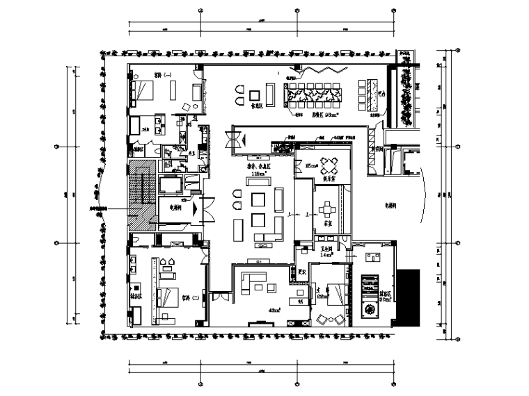 居室设计--品味江南资料下载-水墨江南套房设计CAD施工图（含效果图)
