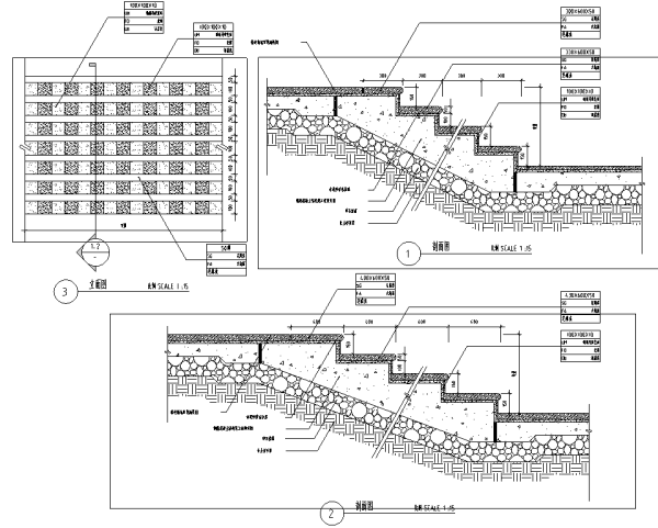 桃花源特色小镇CAD资料下载-园林景观小品特色台阶坡道CAD施工图合集
