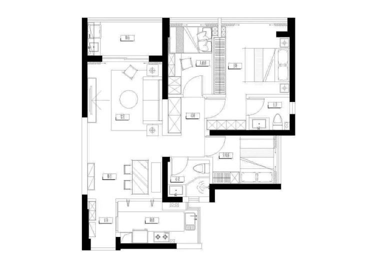六边形几何雕花木地板资料下载-116平的简约北欧风三居室，你想要的静谧与美好都有