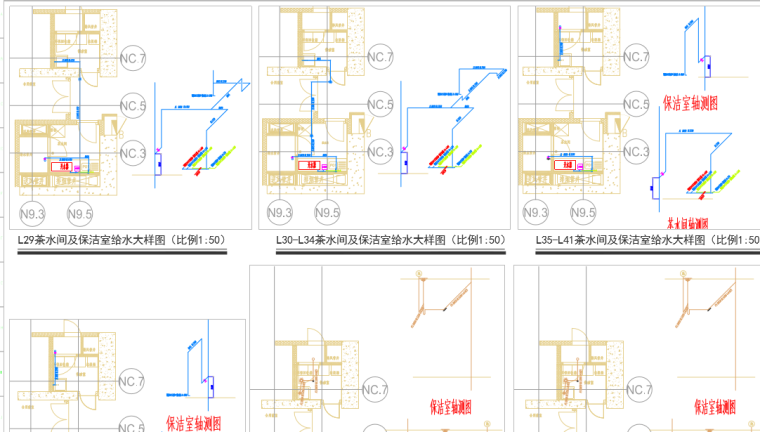 推拉门大样画法资料下载-给排水设计平面图（PDF版，含大样图）