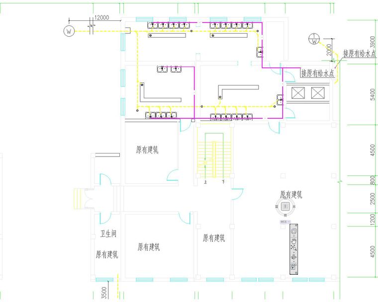 市人大钢构加层水暖图纸（含采暖工程与给水排水工程）-一层给排水平面图