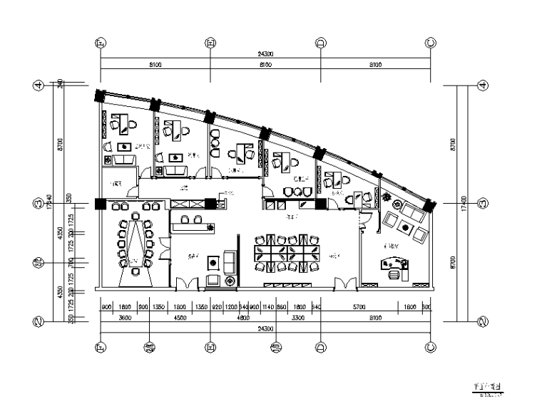 设计办公室平面布置图资料下载-[山东]某有限公司办公室设计施工图（含效果图）