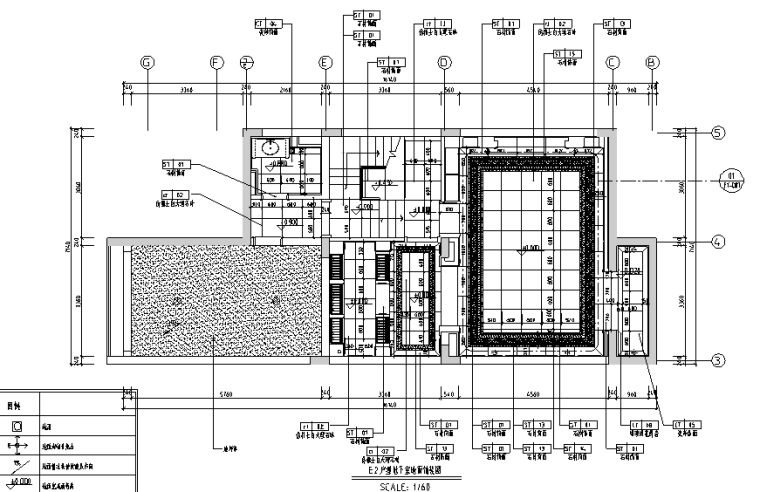 欧式风格三层联排别墅设计施工图（附效果图+模型）-地下室地面铺装图