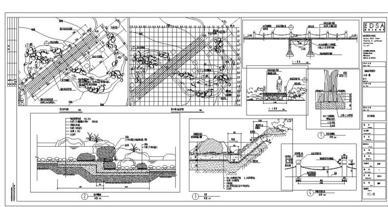 太平洋城环境景观施工图设计（包含35个​CAD）-汀步线图