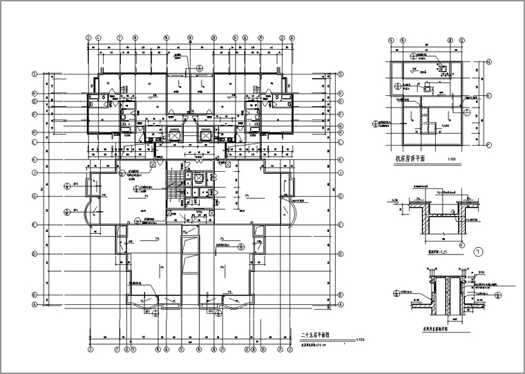 现代高层酒店综合建筑设计施工图CAD-现代高层酒店建筑设计平面图