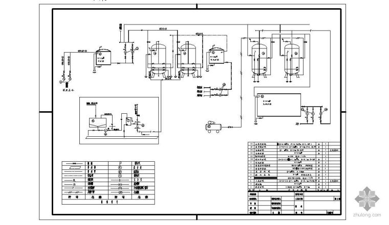 供热水处理系统资料下载-锅炉水处理系统流程图