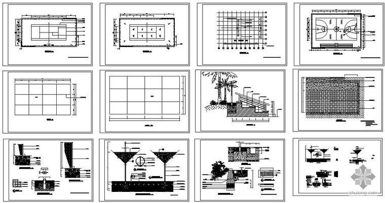 网球、篮球、排球场施工详图_2