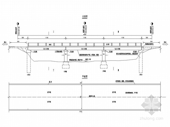 4米梁板图纸资料下载-3x11.4m正交工字梁微弯板桥加固全套施工图（26张 附加固方案）