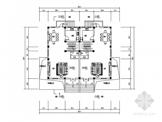 [浙江]法式风格高层住宅楼建筑设计方案文本（含CAD）-法式风格高层住宅楼建筑平面图
