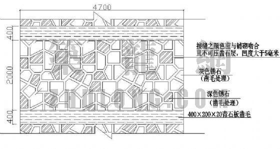 室内地面铺砖施工工艺资料下载-锈石地面铺砖详图