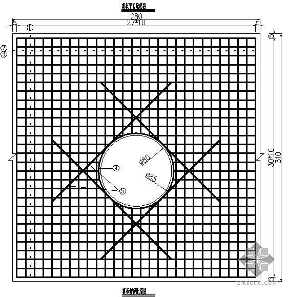 地下室顶板排水盲沟资料下载-古交综合管沟顶板底板配筋图