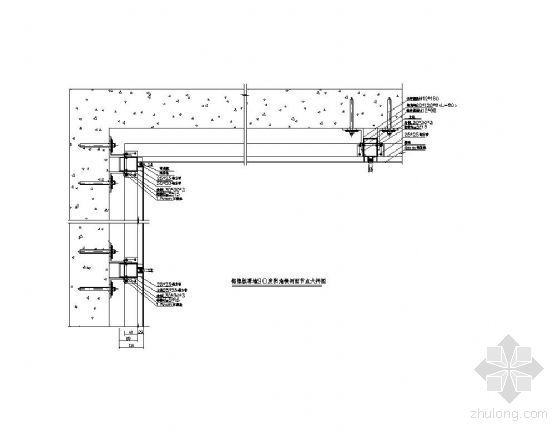 CAD铝塑板吊顶节点图资料下载-铝塑板幕墙90度阴角横剖面节点图
