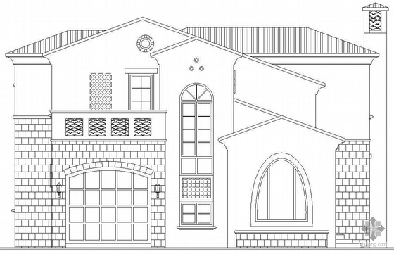 南加州风格别墅案例资料下载-某三层南加州风格别墅建筑施工图