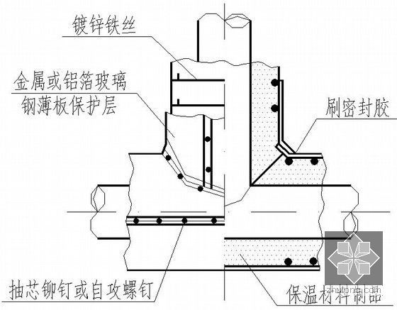 暖通施工节点标准图集-三通保温结构详图