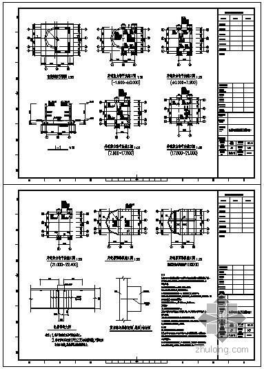 无机房钢结构电梯资料下载-某无机房圆形观光电梯结构图
