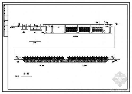 潜流湿地cad图纸资料下载-浙江某县主动增氧型净化池+人工湿地处理农村生活污水工程图纸
