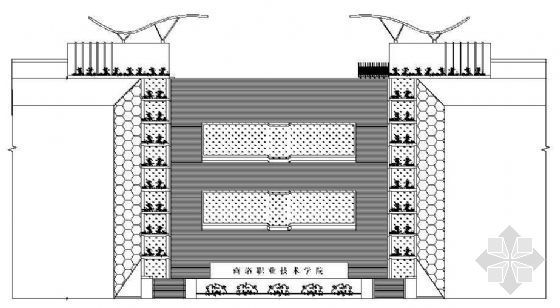 建筑入口台阶详图资料下载-某市学院入口台阶及值班室建筑方案设计