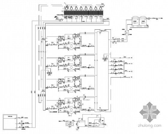 [云南]数据中心水暖专业全套设计施工图（动力机房 制冷机房）-制冷系统原理图及自控原理图