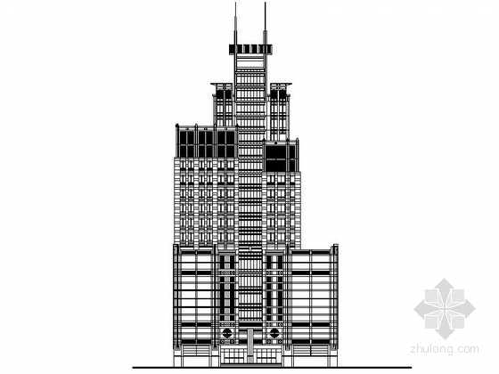 现代建筑风格办公楼效果图资料下载-[浙江]杭州现代风格高层办公楼方案图（含效果图）