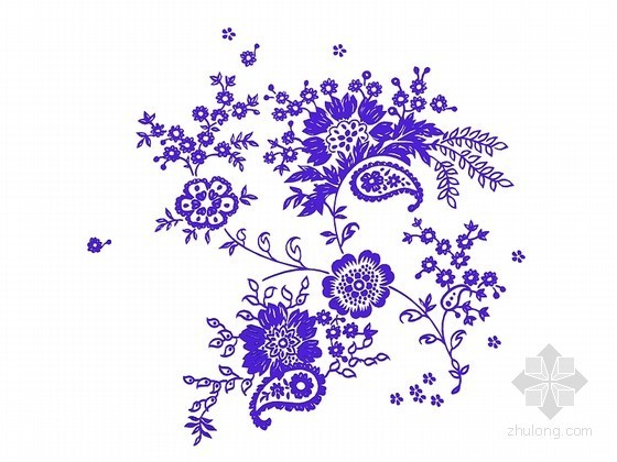 cad装饰花纹资料下载-紫色花纹3D模型下载