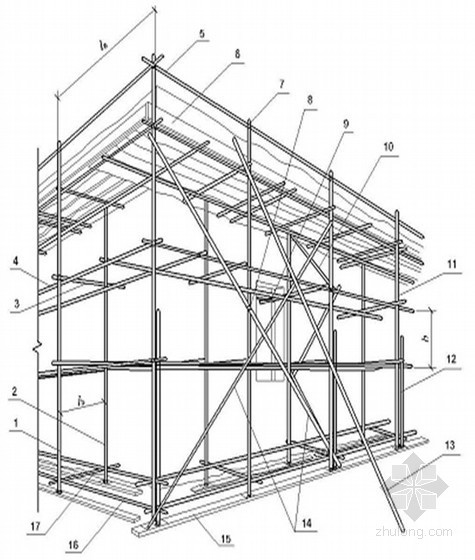 13米钢管杆资料下载-建筑外墙双排落地式扣件钢管脚手架施工方案