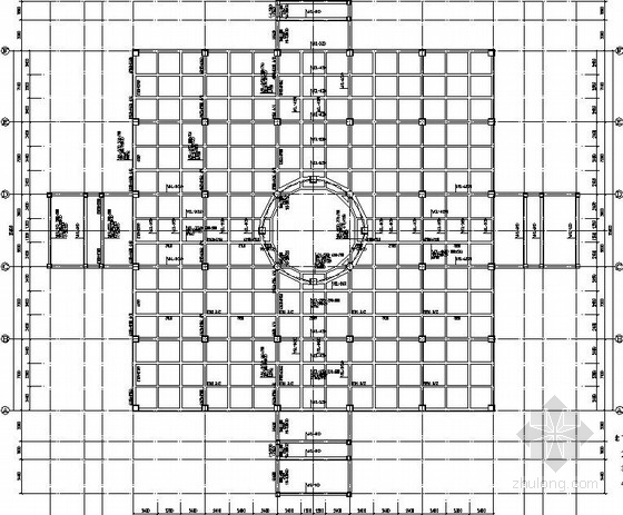 钢构骨架、混凝土框架结构观音像施工图-一层梁配筋图 