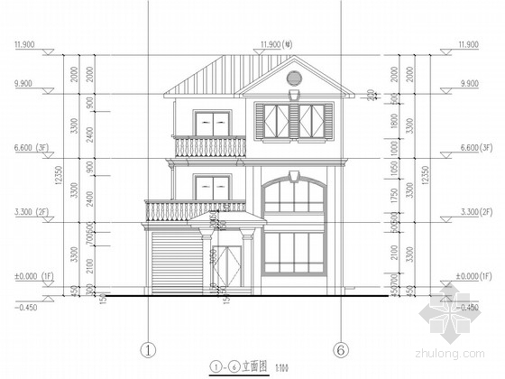 3层双栋的别墅施工图资料下载-3层框架别墅结构施工图(含建施)