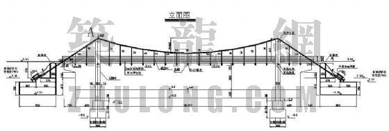 钢结构人行悬索桥资料下载-某人行吊桥施工总体布置图