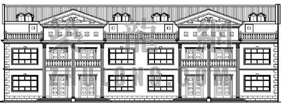 联体别墅庭院设计资料下载-某联体别墅的平立面设计方案
