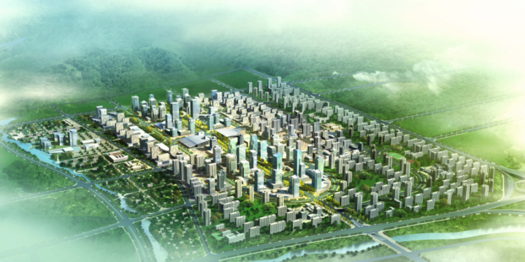 绿色科技洋房区资料下载-[武汉]科技新城现代服务中心区规划设计方案文本