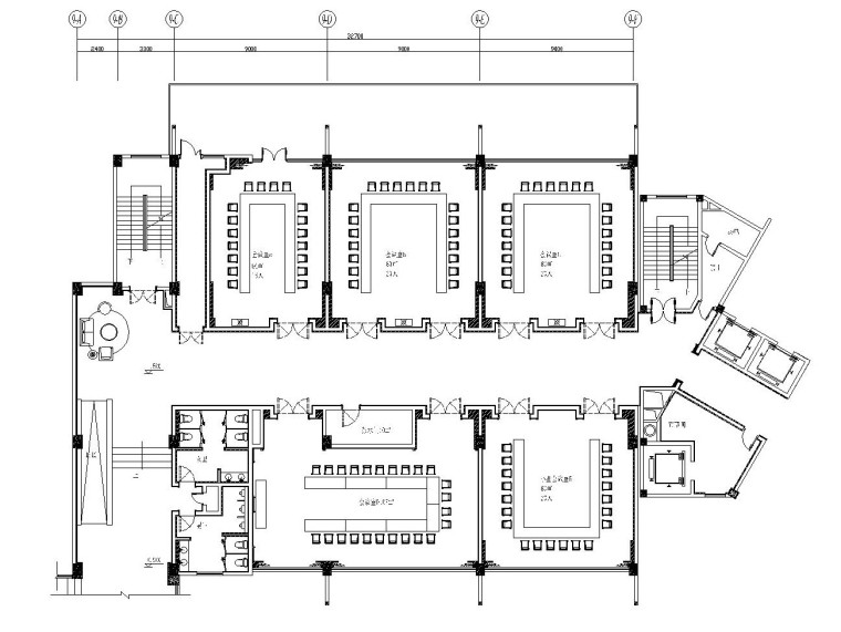 办公建筑施工图效果图资料下载-新中式风格办公楼内部装修施工图