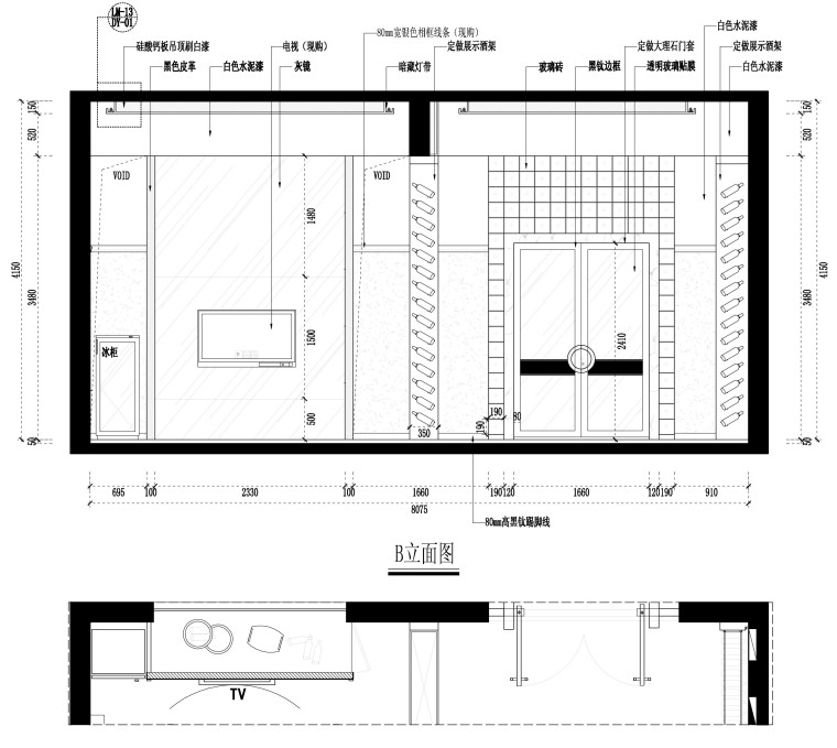 某红酒吧混搭风格装饰全套施工图（附效果图）-05