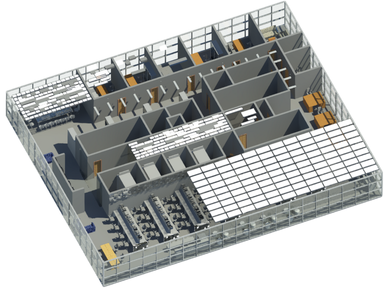 房地产公司办公空间设计资料下载-BIM模型-revit模型-办公空间模型