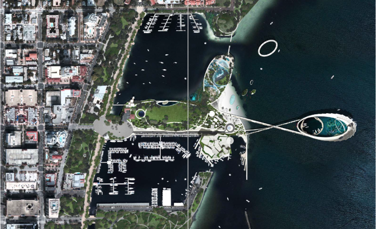 圣彼得堡码头复兴国际竞赛3组入围方案-圣彼得堡码头复兴国际竞赛渲染总平面图