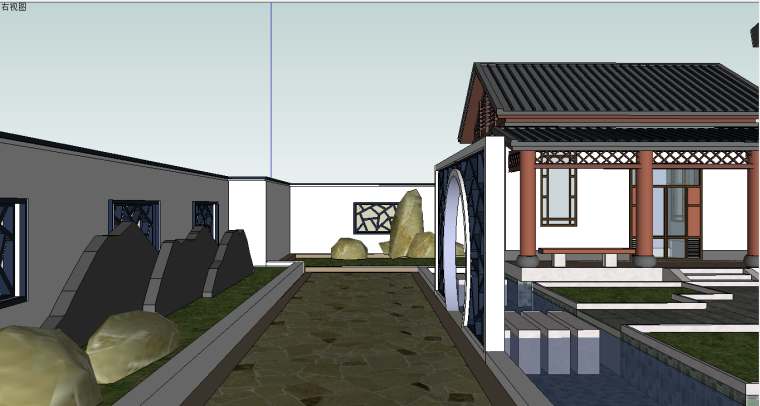 中式古典古建园林院落模型.skp-4